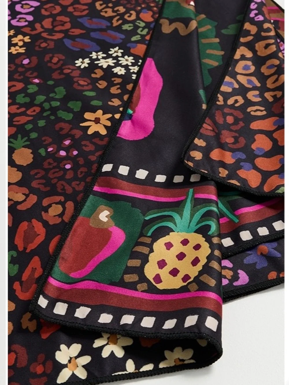 NEW RARE FARM Rio Tropycalia Towel w/ Strap Tropical Bird Leopard Fruit 39 x 59